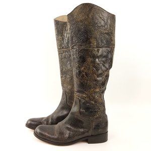 Steven REINS Boots Distressed Crackle Leather 10